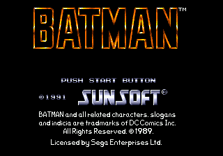 Batman (USA) Title Screen
